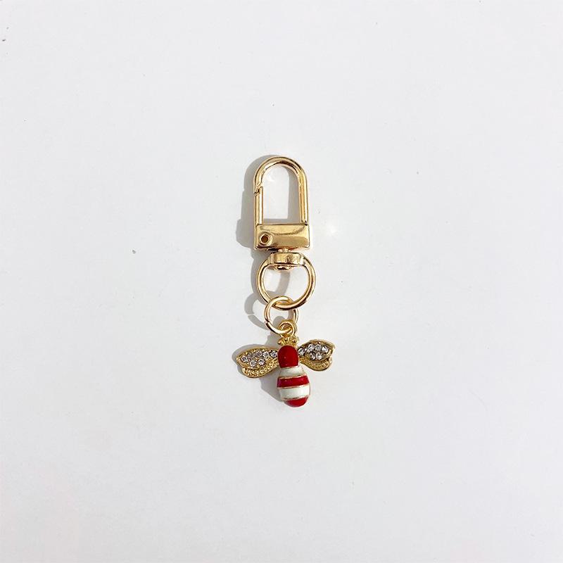 Exquisite Rhinestone Mini Bee Keychain - Women's Bag Charm