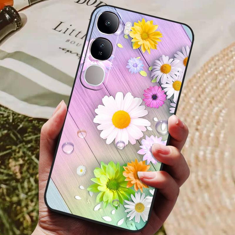 For Vivo V40 Lite 4G 5G V40Lite (IDN) V40E V 40 SE Case Luxury Painted Phone Silicon Back Cover For Vivo Y200 Y300 Cases Shell