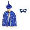 3pcs Bronzing Star Wizard Cloak Hat Eye Mask Set Magician Role-Play Costume Kit  Party Costume