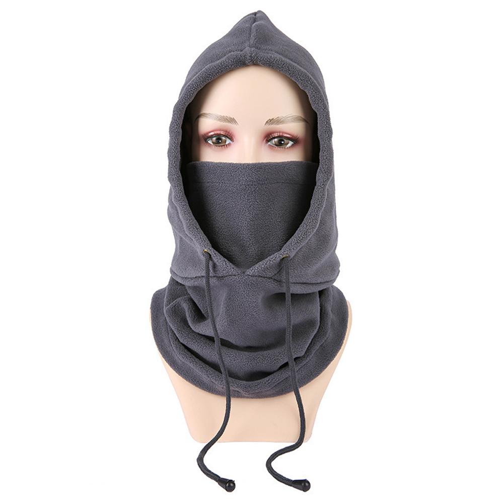 Winter Outdoor Cycling Fleece Lined Knitted Face Mask Hat Windproof Cold Proof Snow Sports Headwear Motorcycle Warmth Protection