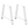Vidaxl Coffee Table Legs, 2 Pcs, White, 70X(42-43) Cm, Steel