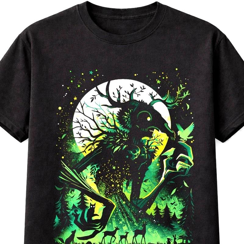 Wendigo Forest Spirit Cryptid Horror Folklore Deer Skull Unisex TShirt S5XL S