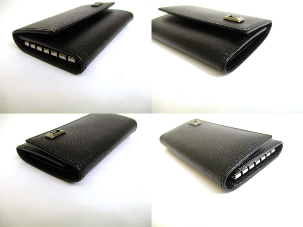 Authentic GUCCI Metal G Black Leather 6 Pics Key Chain #a905  Refurbished