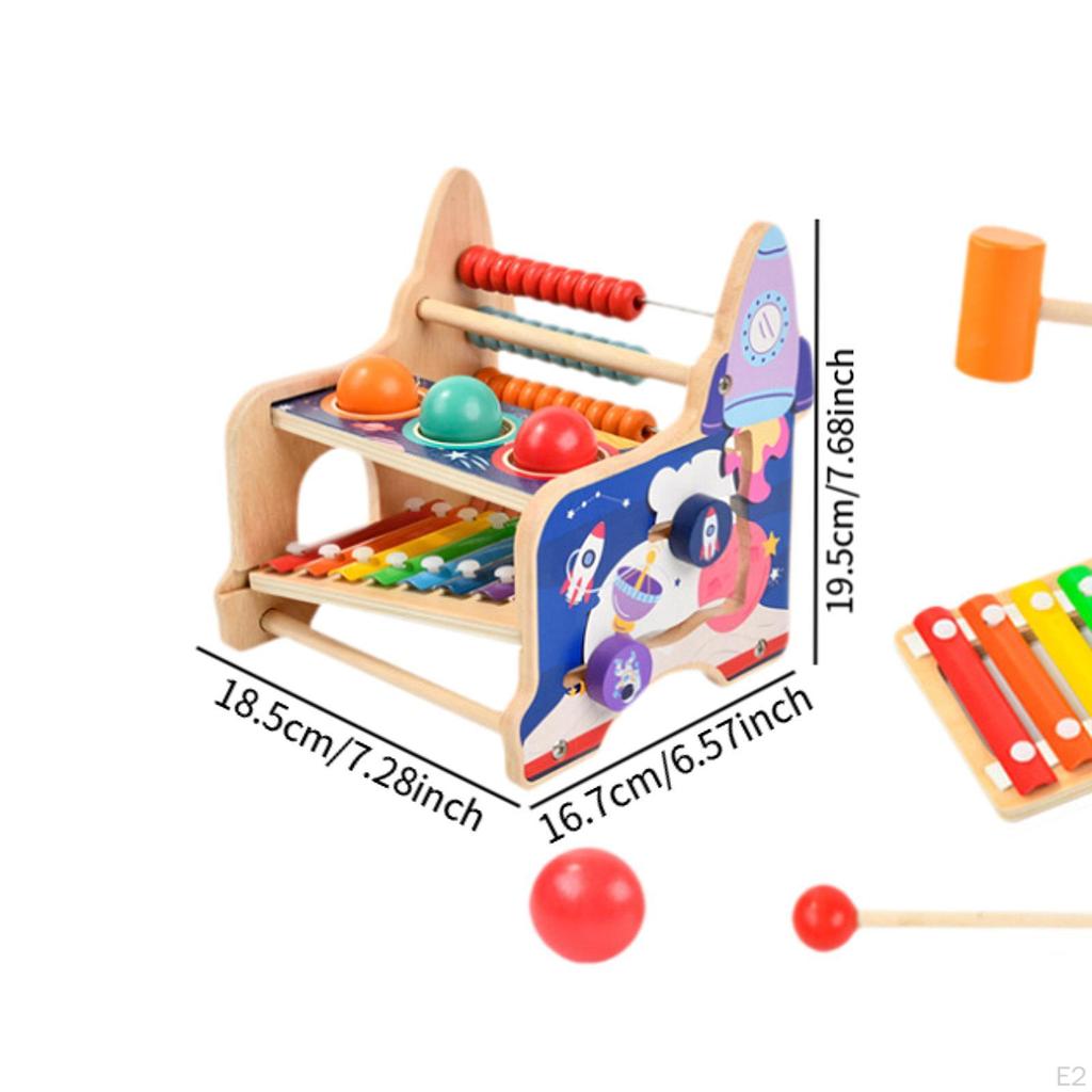 Wooden Hammering Pounding Toy Multifunctional Set Motor Skill Knocking