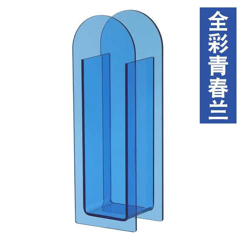 Modern Vase Transparent Colorful Creative Geometric Vase for Flowers Centerpiece Small Fish Tank Home Office Table Decor