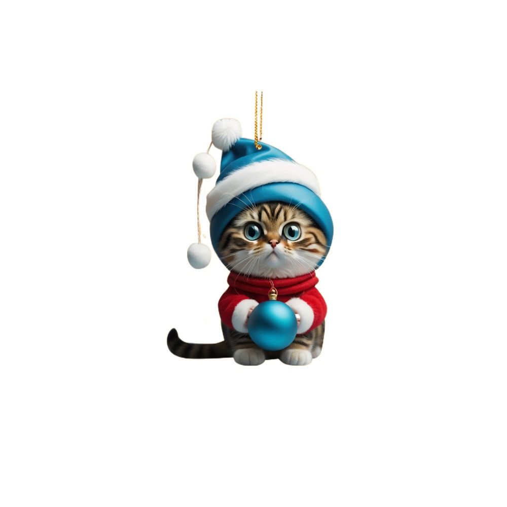 2D Christmas Tree Hanging Pendant Decorative Cat Hanging Decoration  New Year