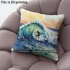 Watercolor Surfing Scene Decorative Throw Pillow Covers Pattern Cushion Cover Suitable for Sofa Bedroom Car Pillow Cover