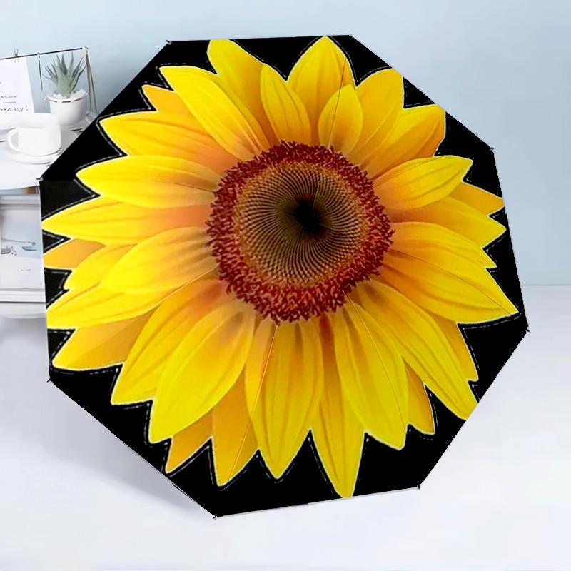 Sunflower Kaleidoscope Pattern 8-Frame for Travel, Camping, Casual Lightweight Portable Umbrella, Essential for Every Family Holidays Birthday Gift