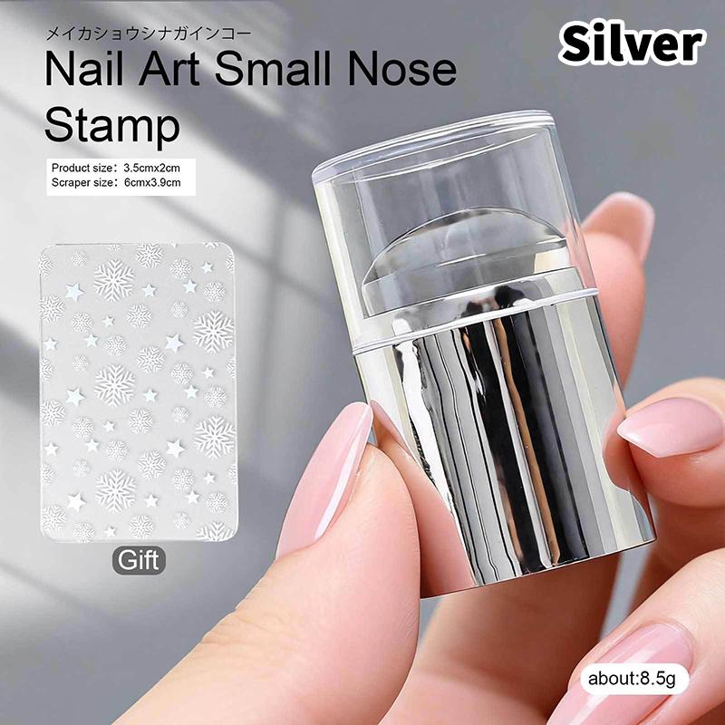 

Jelly Silicone Nail Stamper With Scraper Transparent Nail Templates Stamp For Stamping Polish Printing Manicure Tools срібний