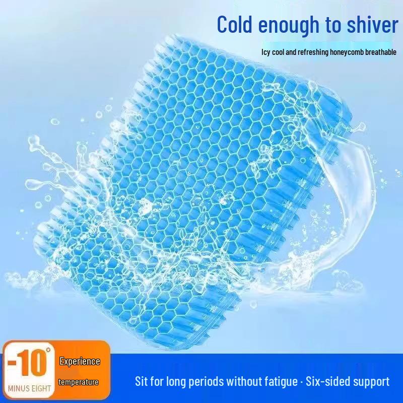 Extra Thick Cooling Gel Seat Cushion - Breathable, Honeycomb Design, Non-Fatigue Comfort for Extended Sitting