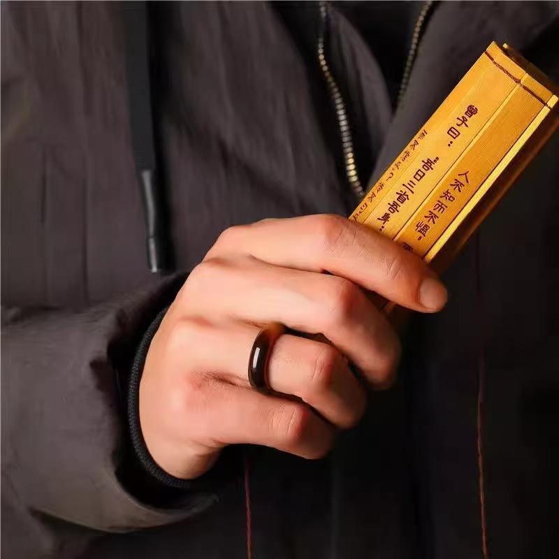 Pánský prsten s drahokamem tygří oko pro muže ženy velikost 7 8 9 10 11 12