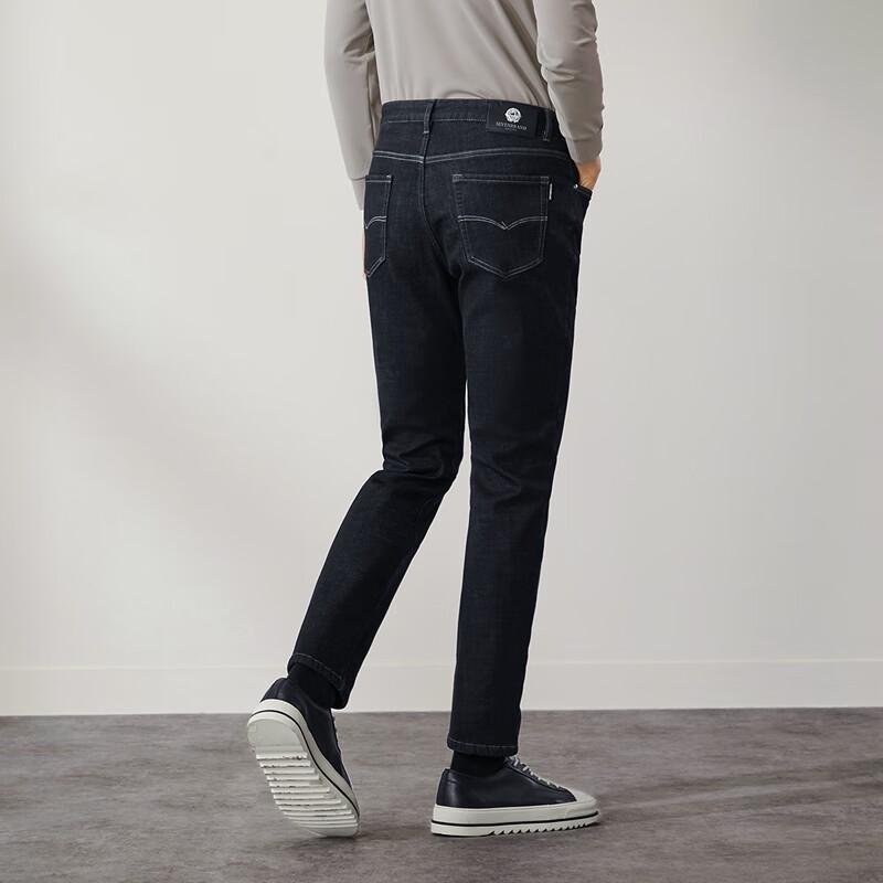 Septwolves Men's Wool Blend Straight-Fit Jeans