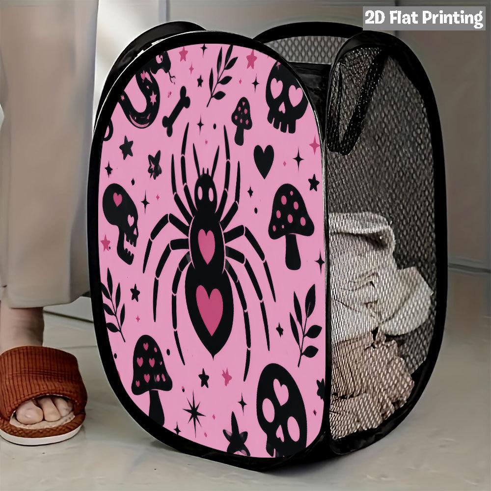1Pcs Halloween Series 3 Pop-Up Laundry Hamper Expandable Mesh Hamper Basket for Room Bedroom Bathroom Organization Contemporary Storage