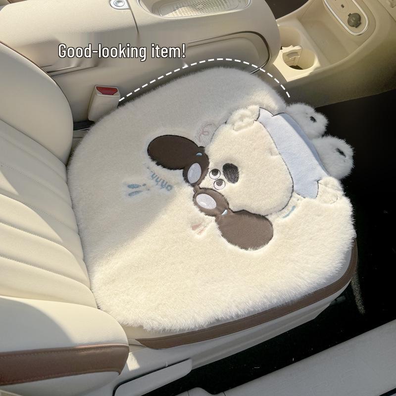 Winter Plush 3D Cartoon Car Seat Cushion - High-End Car Interior Decoration