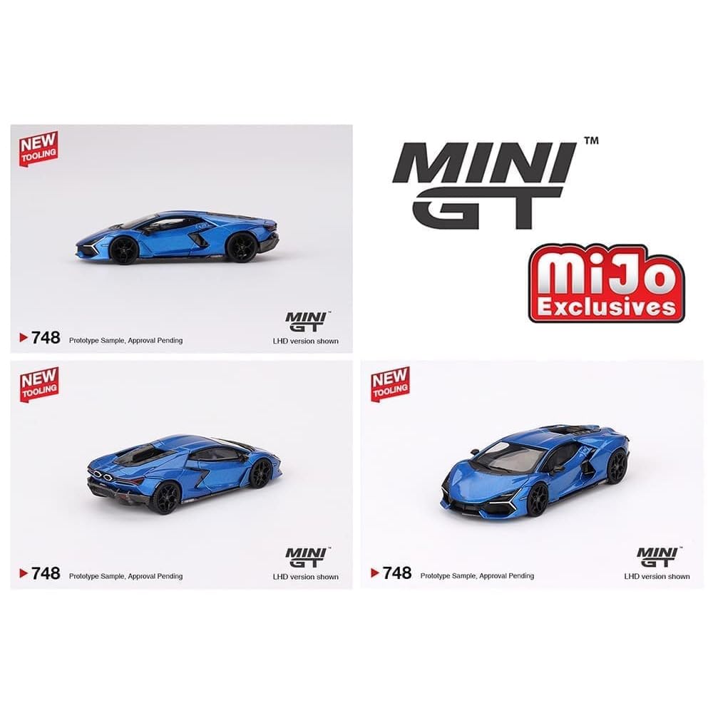 MINI GT 164 Scale MiJo EXCLUSIVE - LAMBORGHINI REVUELTO (BLU ELEOS) MiJo Exclusive