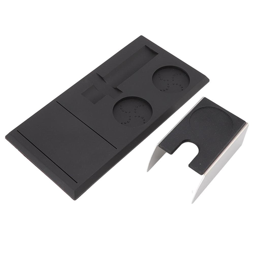 Black Coffee Hand Tamper Mat Holder Set Non Slip Stable Decorative Modern Tamper Storage Base Pad