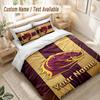 Custom Name Bedding Set 3 PiecesBrisbane Broncos Print Duvet Cover + 2 Pillowcases Soft Bed Decor