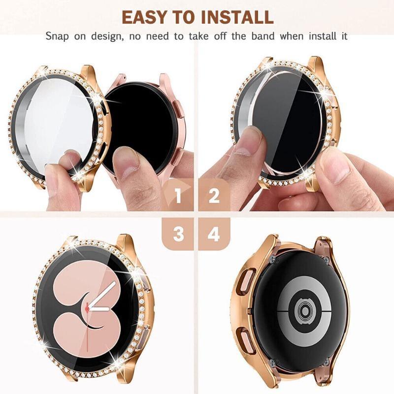 Für Samsung Galaxy Watch 5 4 40 mm 44 mm Glas-Displayschutzfolie Diamant-Hülle