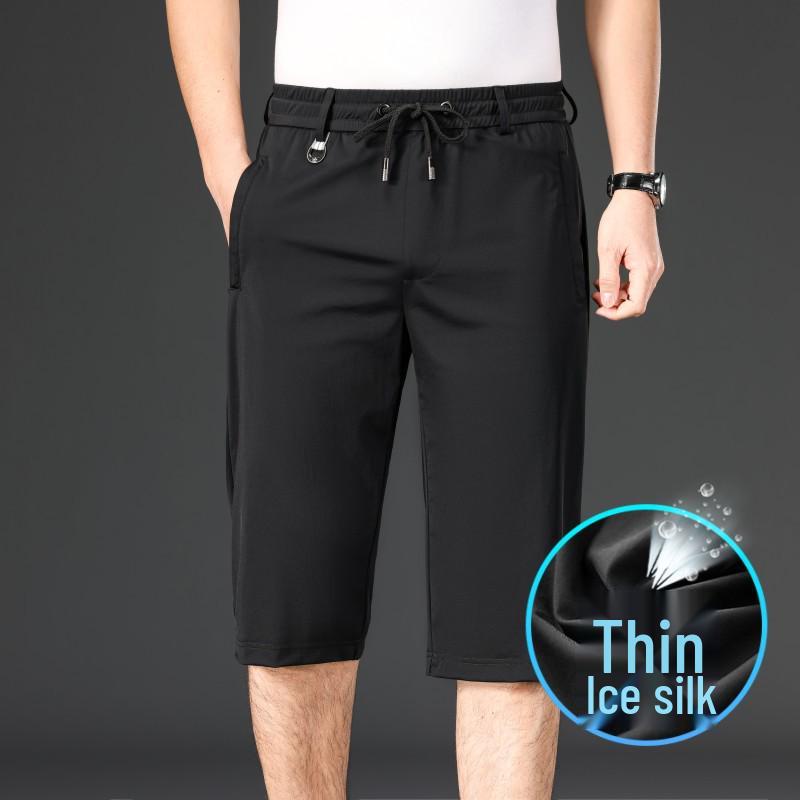 Men s Quick-Dry Ice Silk Mid-Length Sports Shorts M 90-120 jin