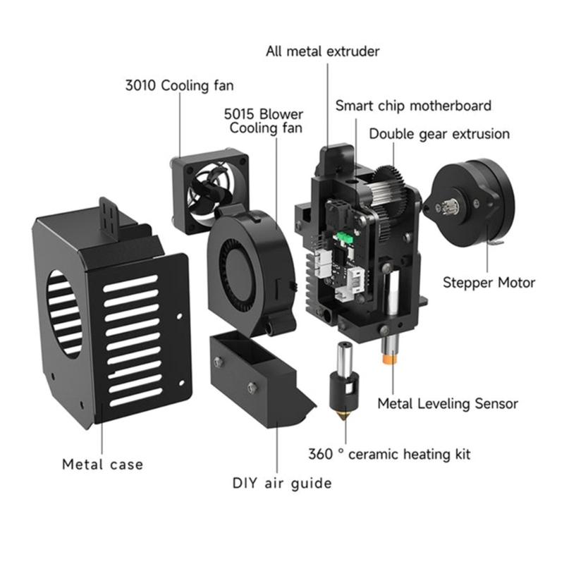 Auto Leveling Extruder Kit for KP3S O V2 3D Inter Ceramic Heating Tube Fast Heating, And High-Speed Extrusion