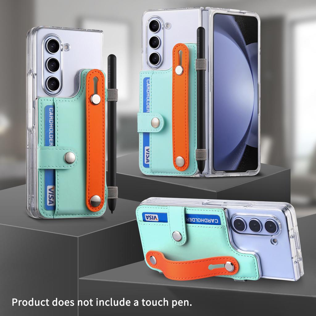 Creative Application Samsung Galaxy ZFold6 Wrist Strap Card Case Mobile Phone Case Holder Card Fold5 Protective Case