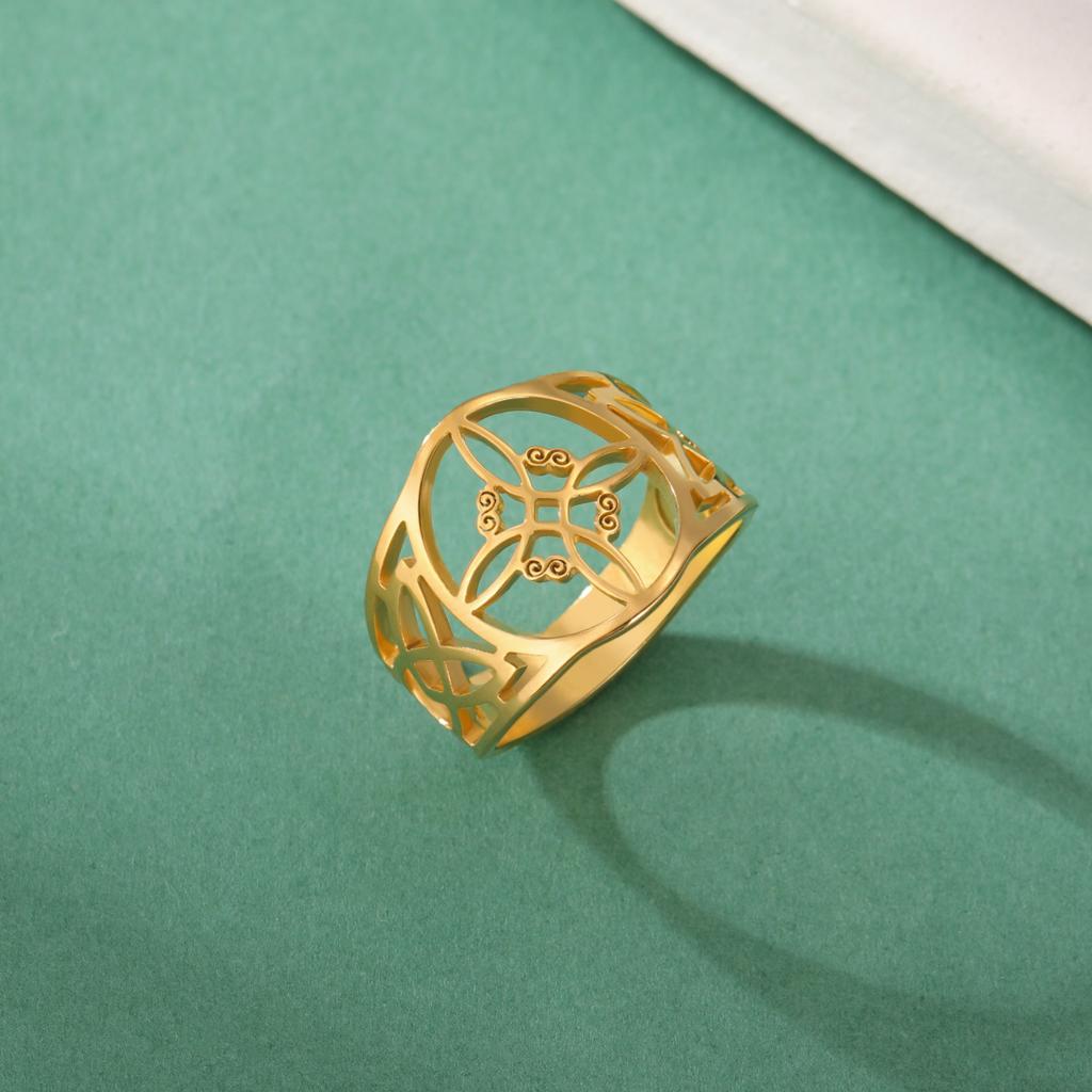 Jeshayuan Hult Heksenod Ring Til Kvinder Keltisk Knude Rustfrit Stål Ring Hekseri Amulet Smykker Gave