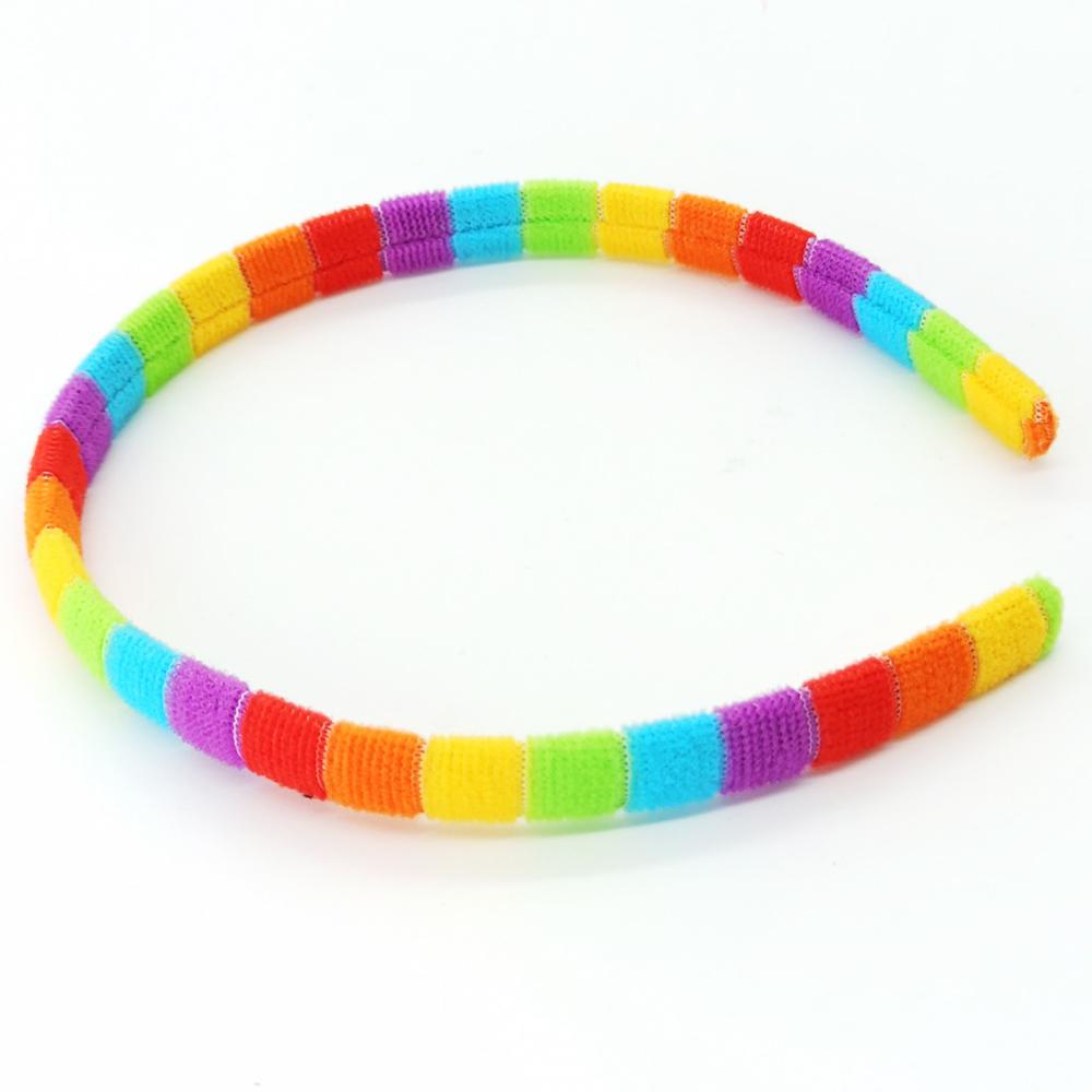 Rainbow Headbands For Women Cotton Party Cartoon Hair Hoop Anti-skid Satin Cute DIY Headwear Hair Accessories