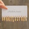 New Gold Color Big Circle Hoop Earring Set for Women Fashion Bohemia Vintage Pearl Earring Heart Zircon Ear Studs Jewelry Gifts