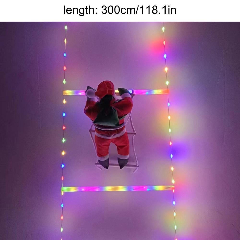LED Colorful Ladder String Lights Santa Claus Climbing Ladder Christmas Decoration Tube Lights for Holiday Setup
