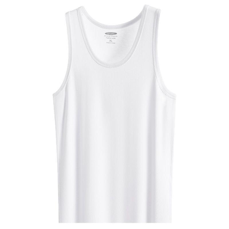 Modal Herren Eisseide Racerback Tanktop - Ärmelloses weißes Unterhemd für Sport & Layering