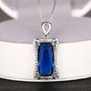 Huitan Luxury Female Fashion Pendant Necklace with Bright Zirconia Box Chain Jewelry Anniversary Party Accessories for Women