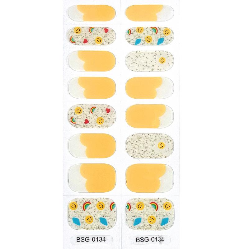 Gel Nail Sticker New Gold Color Semi-baked Nail Sticker Decoration