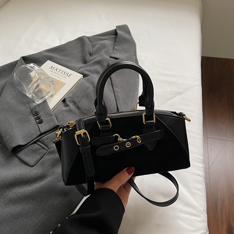 

Ретро ручная сумка-подушка, женская сумка, высокий уровень внешнего вида, модная одноплечевая сумка кроссбоди, сумка-бостон чёрный