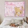 Kawaii Cherry Blossom Bear Floral Wall Tapestry Cute Aesthetic Dorm Wall Hanging
