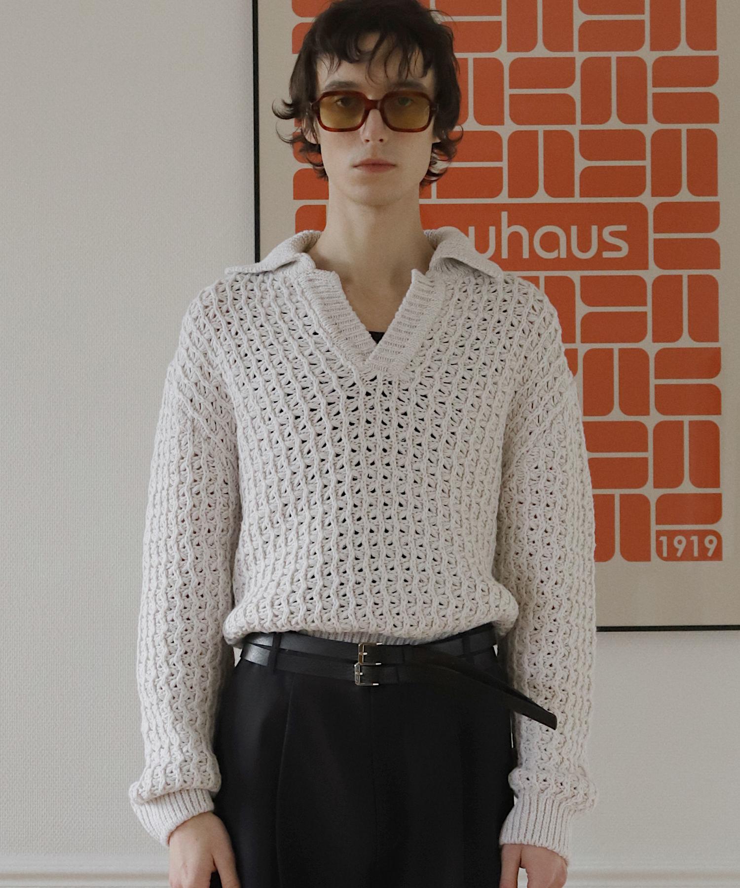Daro Meyer Fisherman Collar Knit In Off White Off White/One