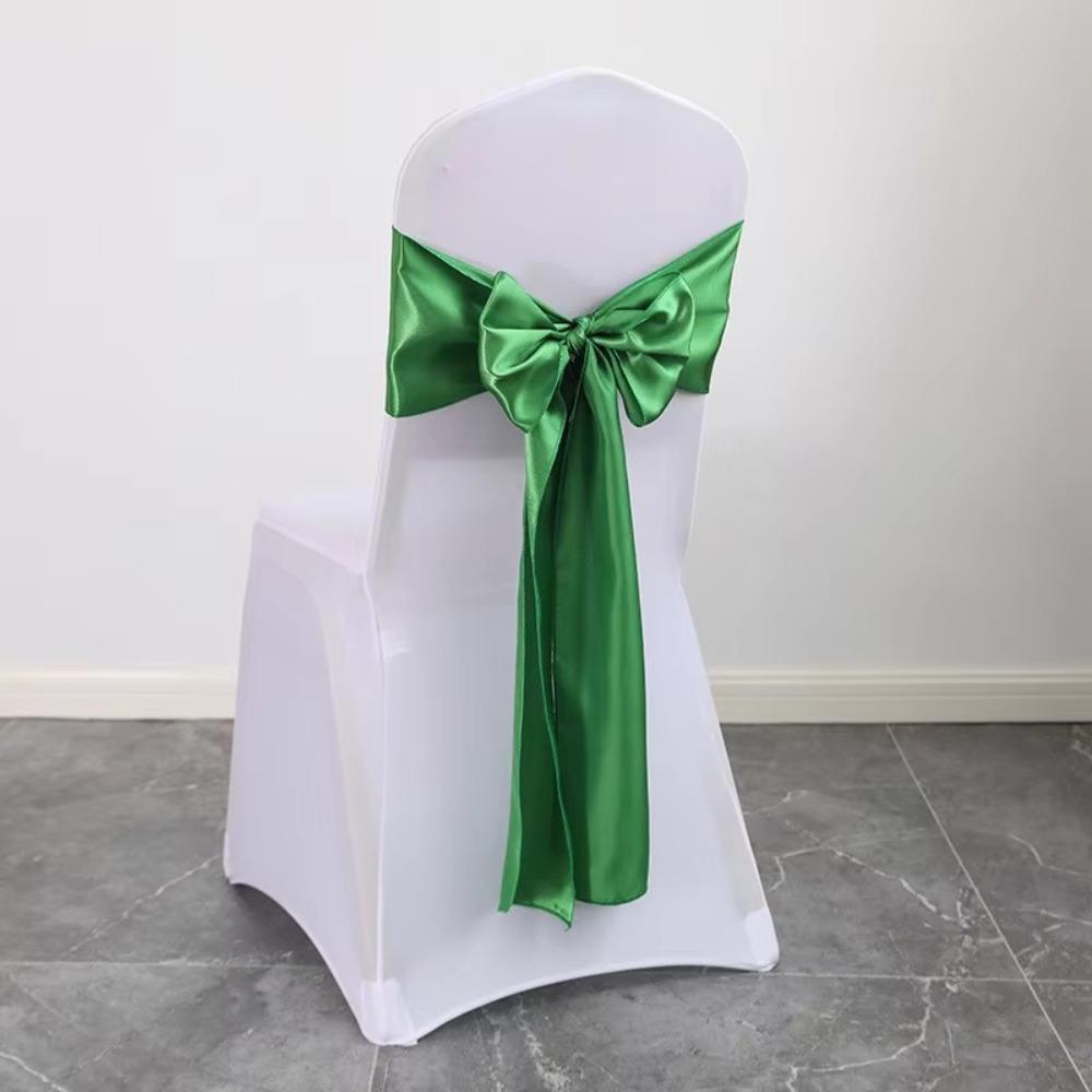 5pcs Colorful Satin Wedding Chair Sashes 275cm Chair Back Ribbon  For Party Event Hotel Banquet