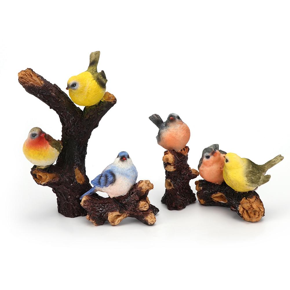 4pcs/set Lawn Garden Courtyard Resin High Simulation Bird Decoration Animal      Ornament