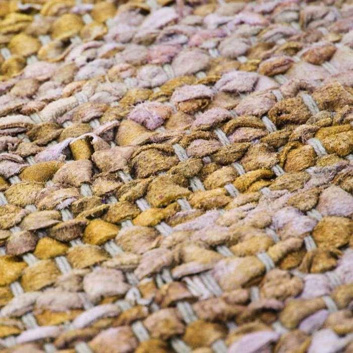Ochre Braided Leather Rug 120x170