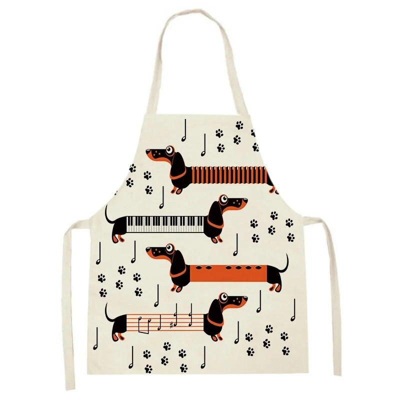 Jezevčík zvířecí potisk Kuchyňská zástěra Muži a ženy Bez rukávů Roztomilý pes Povlečení Zástěra Domácí úklid Kavárna Pečicí doplňky Bryndáček