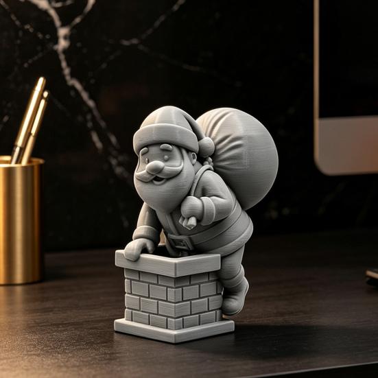 Festive Gift Bag Santa Decor for Window 3D Printed Climbing Figurine, Christmas Cute Claus Ornament Atmosphere Tabletop with Holiday Home Office