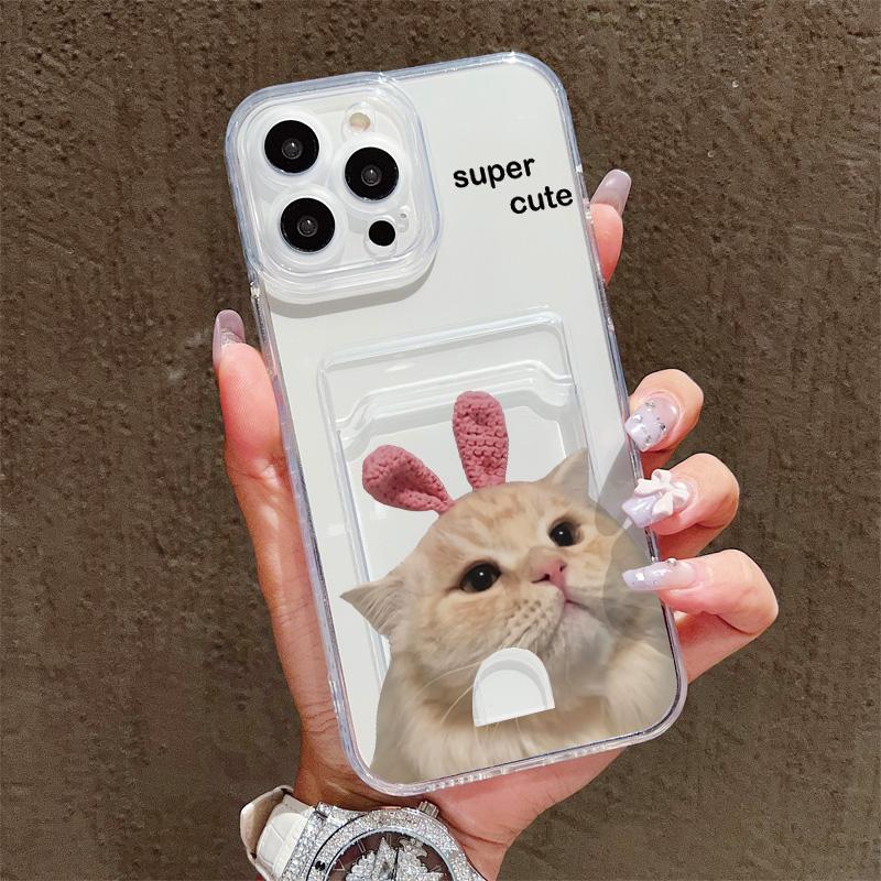 

Card Slot Holder Silicone Wallet Pocket Case For Xiaomi 14T 13T 11T Redmi 15 14 12C 13C iPhone 17 16 15 Samsung A15 A25 A35 Cover Clear Phone Bumper Honor 8A/Huawei Y6 2019