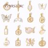 Fashion Star Charms For Necklace 18K Real Gold Plated Brass With Shell Pendants For Jewelry Making DIY Earring Accessories