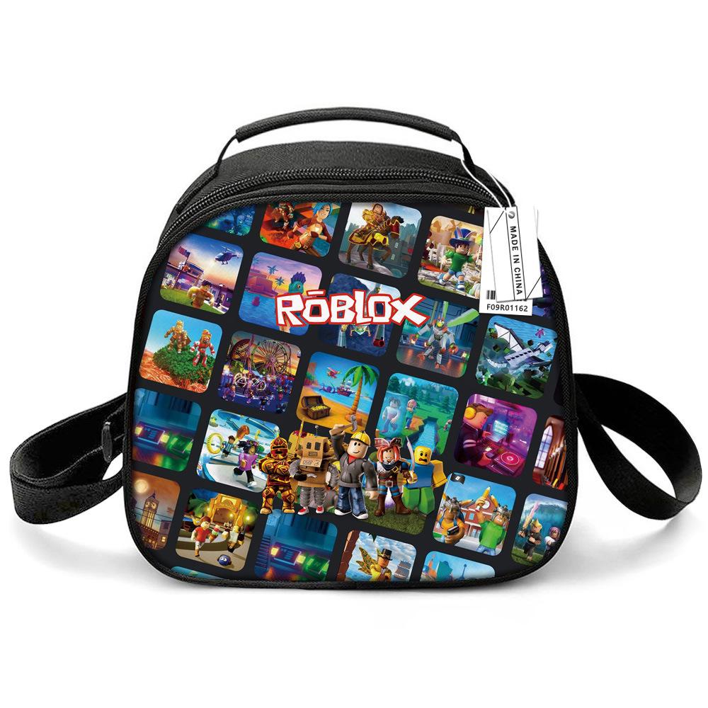 Lunch Bag Primary School Picnic Bag Round Ice Pack Rob Ross Printed Shoulder Portable Cartoon Meal Bag
