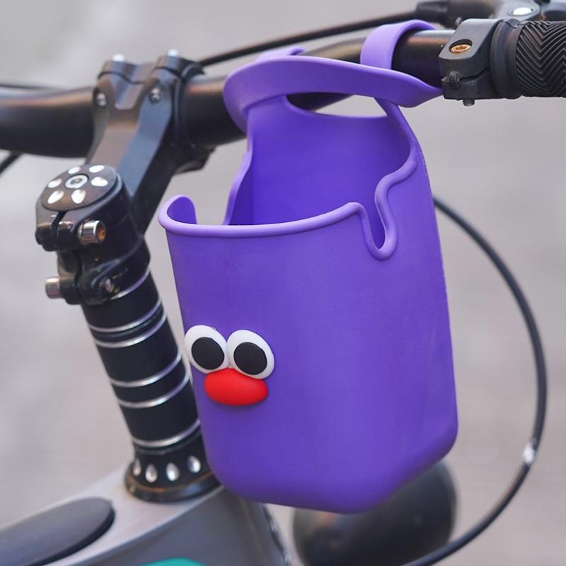 

Versatile Silicone Cup Holder for Strollers, Bikes, Wheelchairs & Pool Rails, Adorable Cartoon Designs фиолетовый