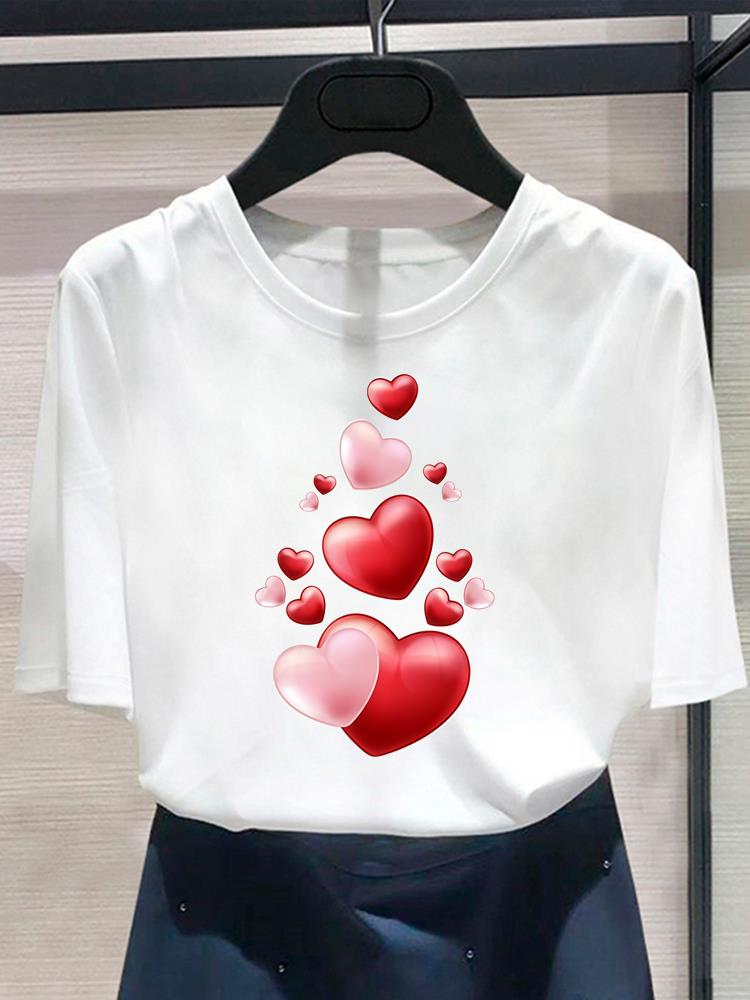(Asian Size) style flower w 90s T shirt Print Women's Top O-neck Short Sleeve T-shirts Fashion Female Casual Clothing Graphic Tee