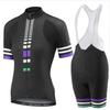 Set Maglia da Ciclismo da Donna Traspirante Asciugatura Rapida Vestibilità Slim Manica Corta Completo da Bici Strada MTB