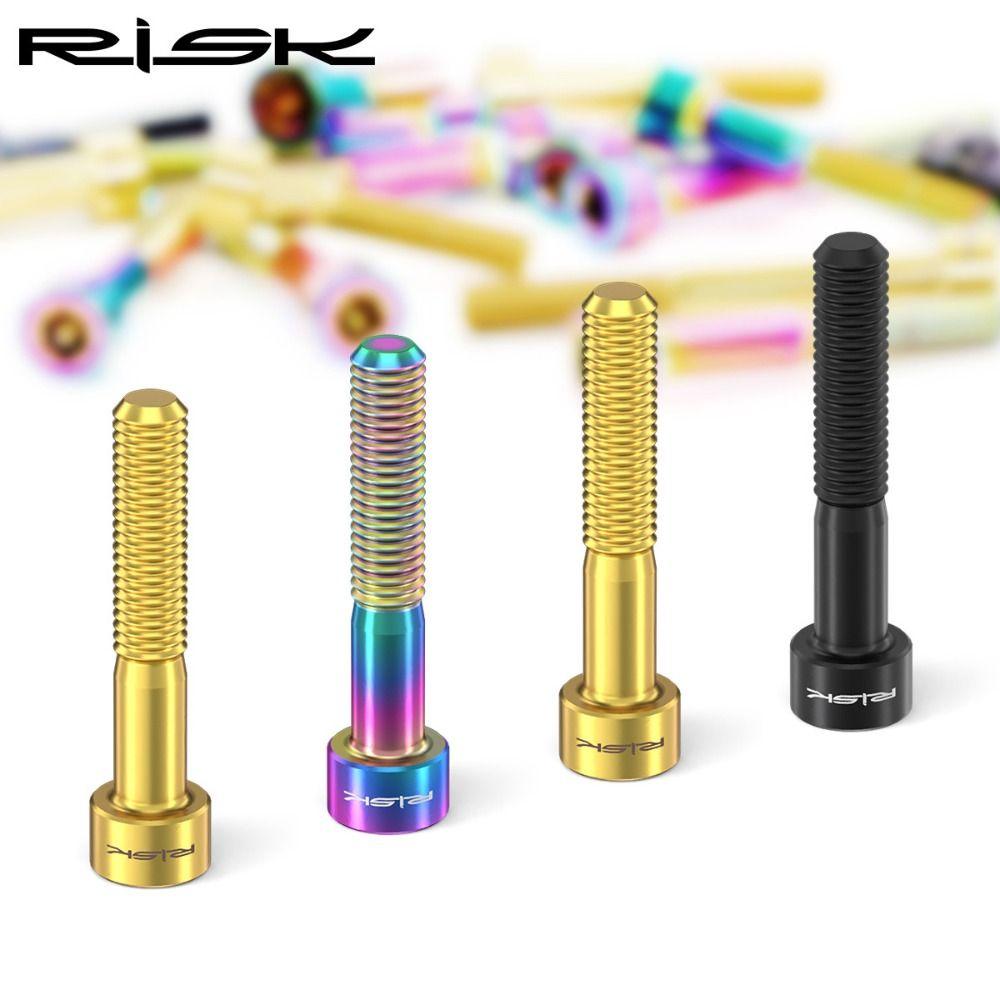 Rainbow Gold Titanium Bolts Taper Head Fixing Bolts New Bicycle Headset Cap Bolts  Road Bike