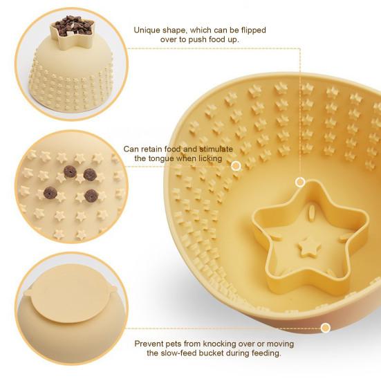 Silicone Pet Slow Feeder Bowl Anti-Choking Non-slip Easy Clean Slow Down Eating Food Bowl for Small Medium Large Breed Dogs Cats