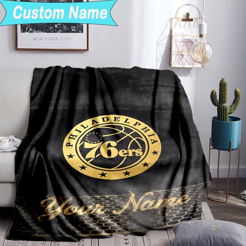 Custom Name Blanket Philadelphia Basketball Team Blanket Bedding Blanket for Travel, Camping, Living Rooms, Offices, Sofas, Fan Christmas gift