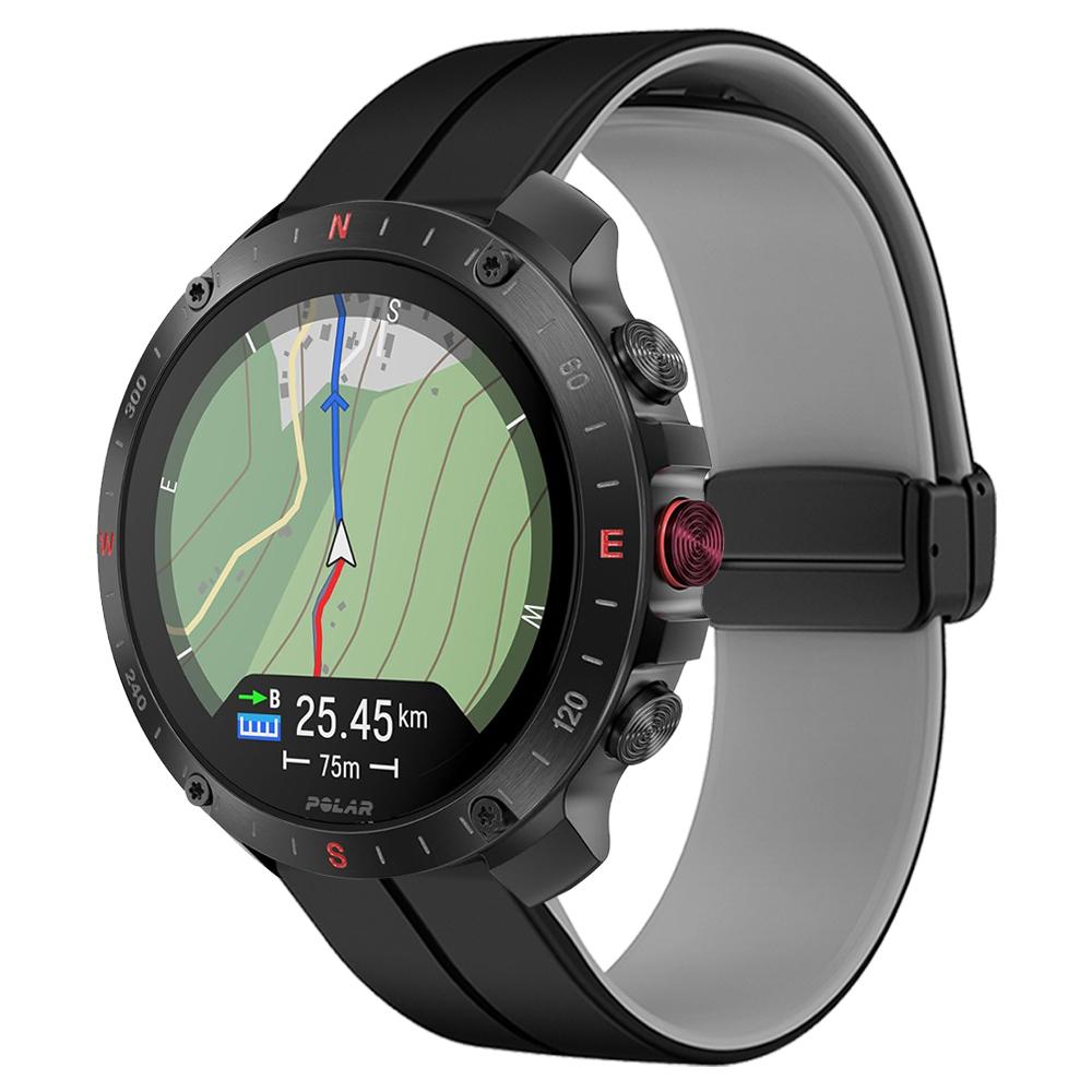 22mm 20mm Magnetischer Verschluss Silikon-Armband für POLAR Grit X2 Pro Titan / Vantage V3 M M2 / Ignite 3 2/Pacer / Unite Armband